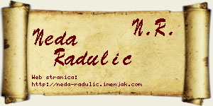 Neda Radulić vizit kartica
